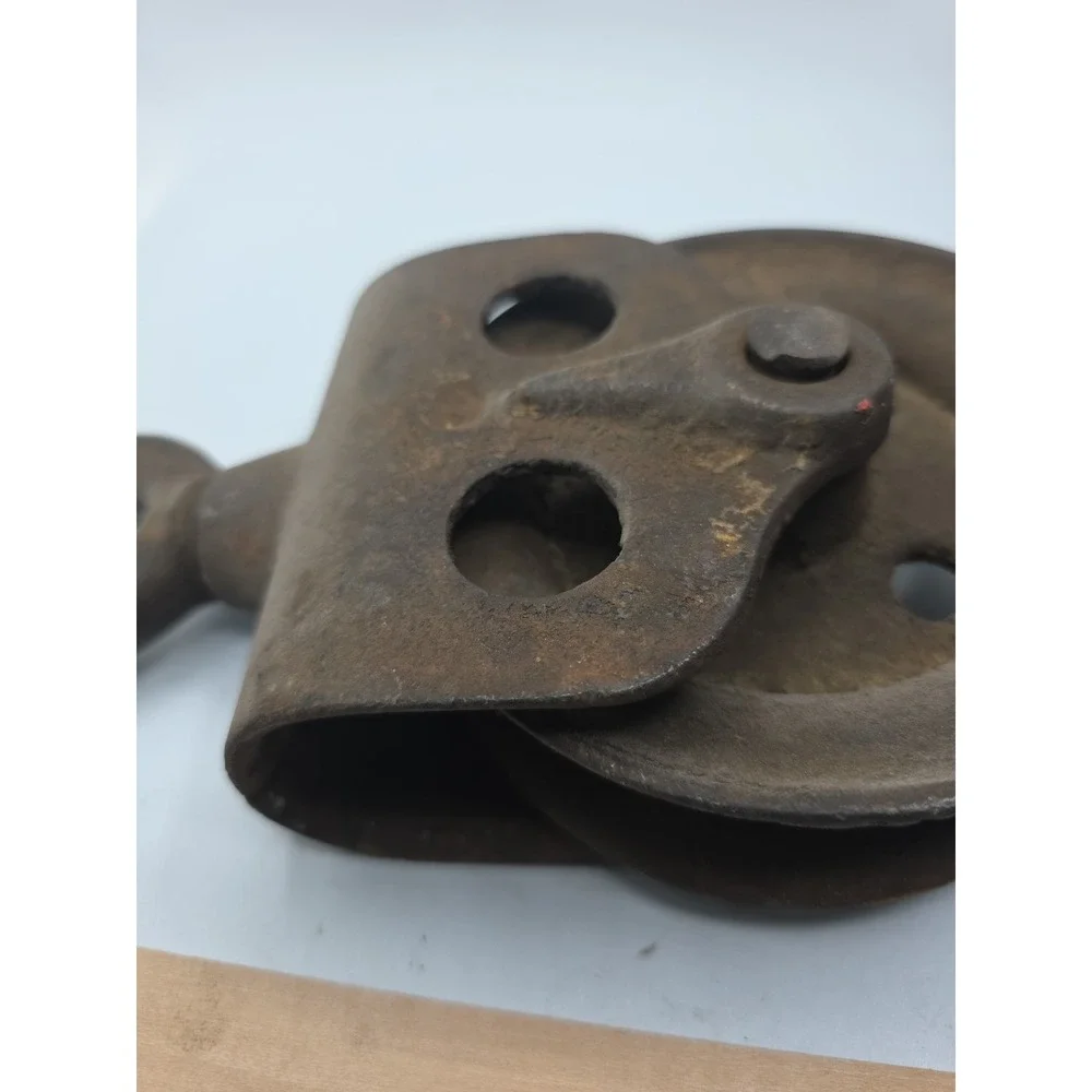 Cast Iron Barn Hay Trolley Track Roller Pulley Hook Vtg Old Door Hardware